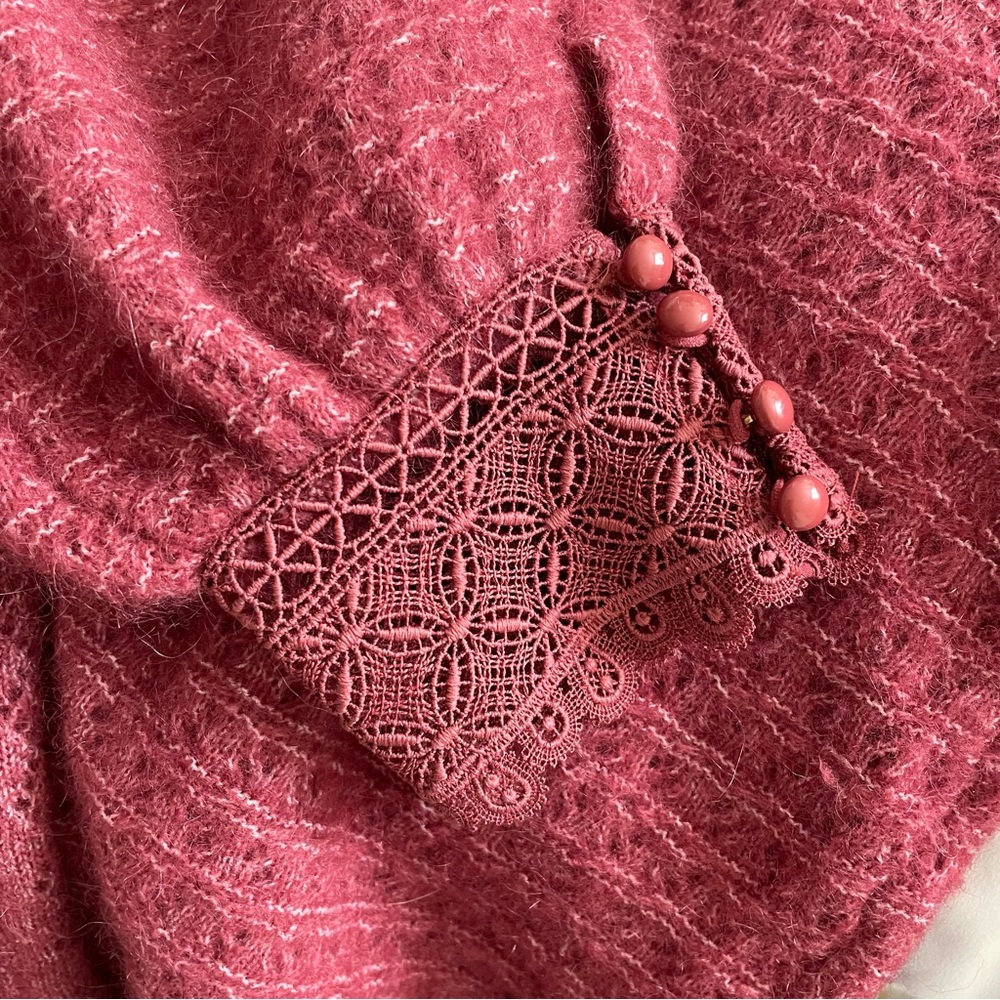 Sezane MEDIUM Cheryl mohair wool jumper sweater in Rosewood - Picture 8 of 10
